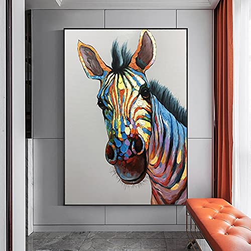 Kit diamond painting zèbre de couleur grand format à offrir en cadeau créatif pour anniversaire