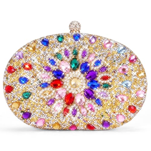 Image of RNIEGA Rhinestone Clutch Purses for Women Evening Wedding Formal Party Purses Crystal Diamond Glitter Sparkly Handbag