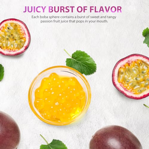 Image of Soeos Passion Fruit Popping Boba Pearls, 550g(1.2 lbs)