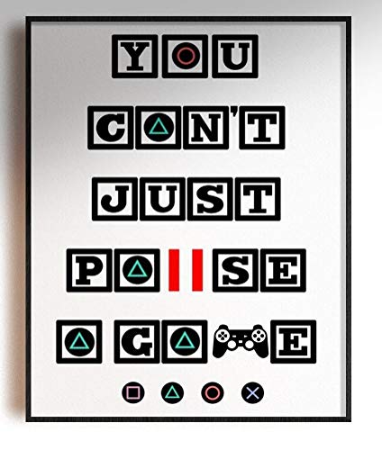 Pósters enmarcados con cita de palabras A4 para niños, dormitorios y obras de arte no pueden pausar PS Cover