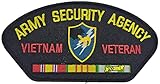 Army Security Agency Vietnam Veteran with Crest and Service Ribbons Patch - Color - Veteran Owned Business