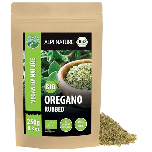 Alpi Nature Organic Oregano Dried 250g 8.8 oz, Rubbed Oregano Herb for Cooking, Pasta and Pizza