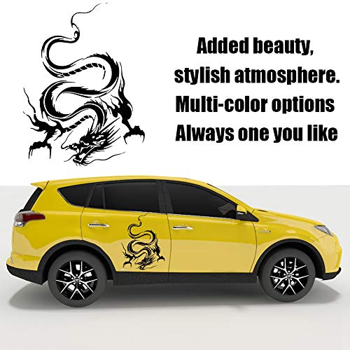Dragon Graphic Car Hood Sticker Self-Adhesive Vinyl Graphics Decals 19.69'' X 14.57'', Black #TOP2