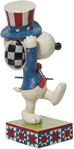 Miniatura 5 de Enesco Jim Shore Peanuts - Figura patriótica de Snoopy Marching (5.5 pulgadas), multicolor