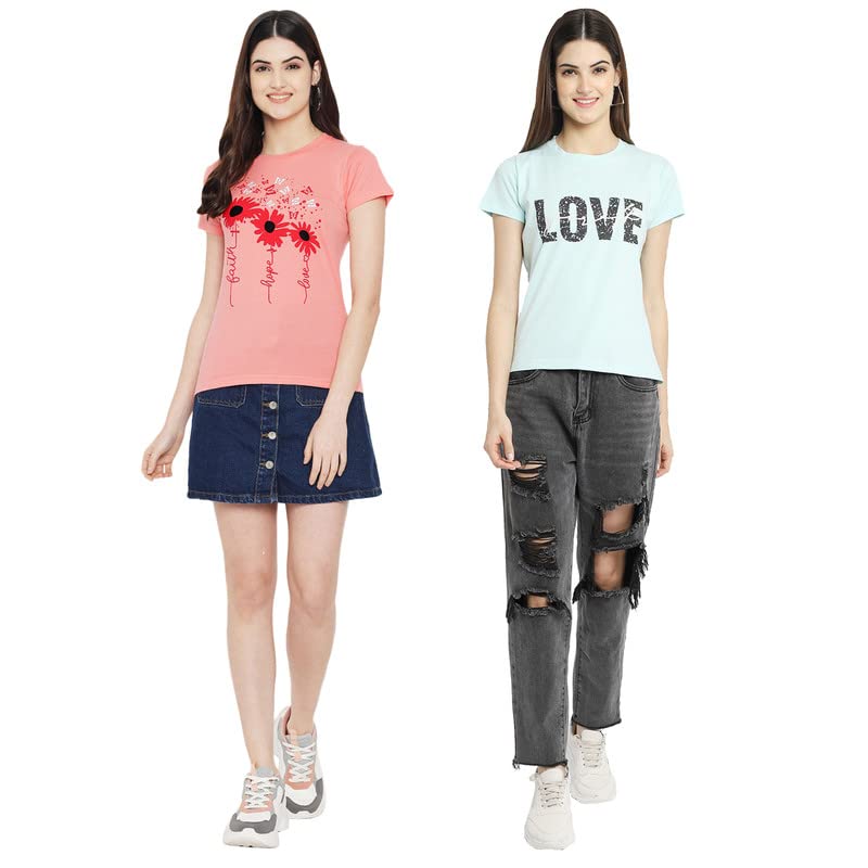 Image of Preneum Women's Letter Print Regular Fit T-Shirt