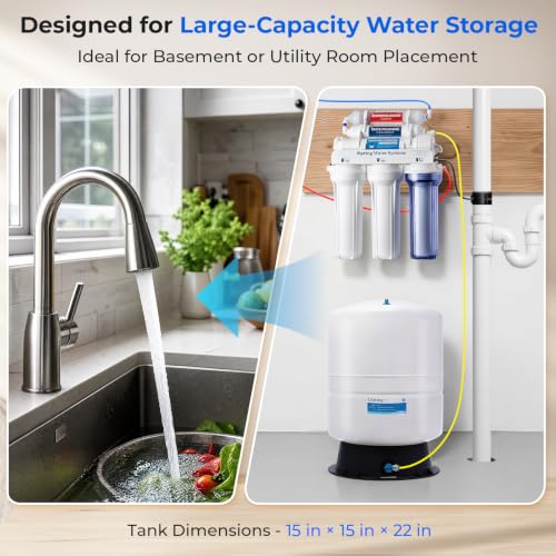 Image of iSpring T11M 11 Gallon Pre-Pressurized Water Storage Reverse Osmosis Systems ro Tank, White