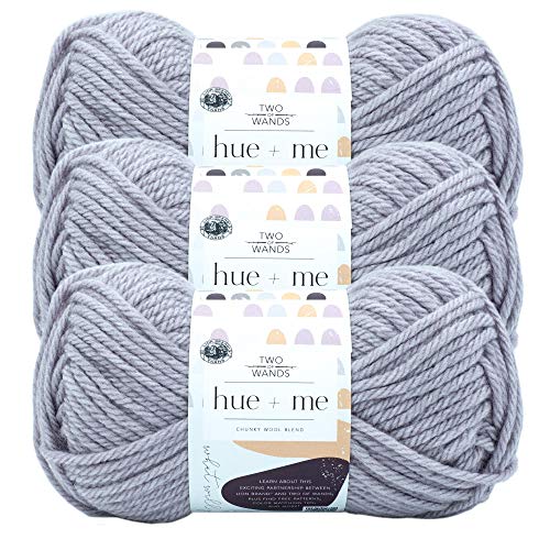 Image of Lion Brand Yarn, Hue + Me Chunky Yarn for Crocheting, Knitting, and Crafts, Haze, 3 Pack