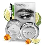 Brow Honey by Baezilla Eyebrow Gel - Long Lasting Clear Waterproof Wax Lamination Gift Set With Brush - Natural Amber Bergamot Scent