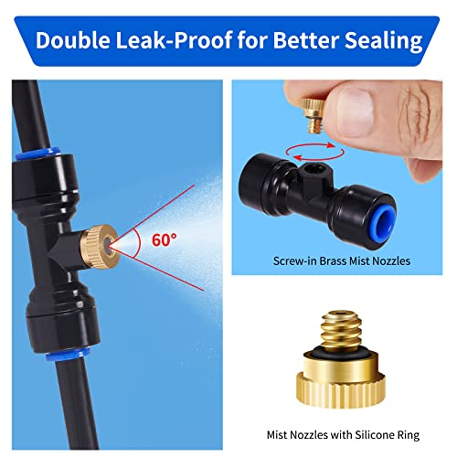 Aomedeelf 100Ft Misters For Outside Patio,Outdoor Misting System For Patio,Patio Misters For Cooling Outdoor, 30 Mist Nozzles+3/4" Brass Adapter,Water Mister Outdoor,Outdoor Misters For Patio Garden #TOP4