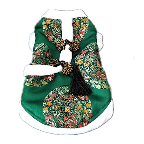 HCYD Gatos Traje Tang cálido y cómodo más Ropa Gruesa de Terciopelo para Gatos de Invierno Adecuada para Gatos sin Pelo Sphynx, Gatos de Pelo Corto, Cachorros, etc,Verde,L Cover