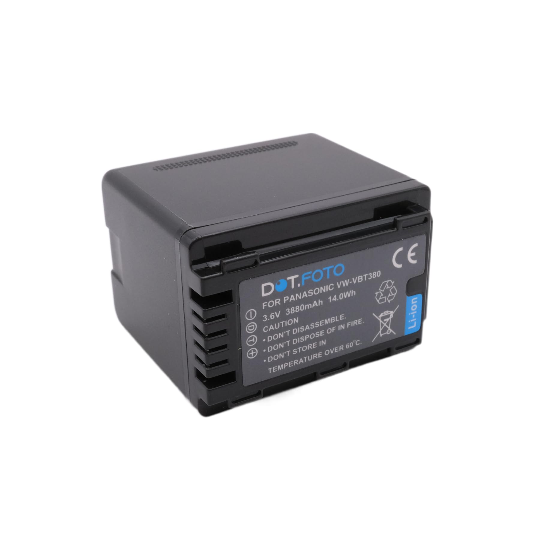 VW-VBT380 Premium 3.6v / 3880mAh Akku für Panasonic HC-V110, HC-V130, HC-V160, HC-V180, HC-V201, HC-V250,HC-V260,V720 V750 V770 V777 VX870 VX980 VX989