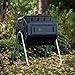 FCMP Outdoor IM4000 Dual Chamber Tumbling Composter Canadian-Made, 100% Recycled Resin - Outdoor Rotating Compost Tumbler Bin for Garden, Kitchen, and Yard Waste, Black (37 Gallon)