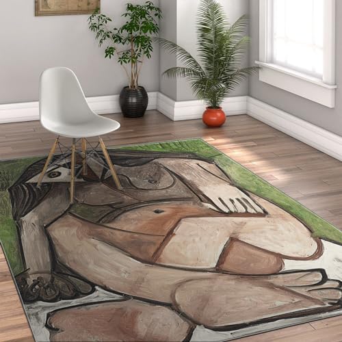 Tapis Picasso moderne antidérapant grand format de salon - 4
