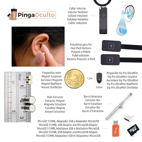 PingaOculto Spy Earpiece Wireless Earphones Invisible Hidden Mini Headset Exam MP3 for Recordings with Footswitches - Image 2