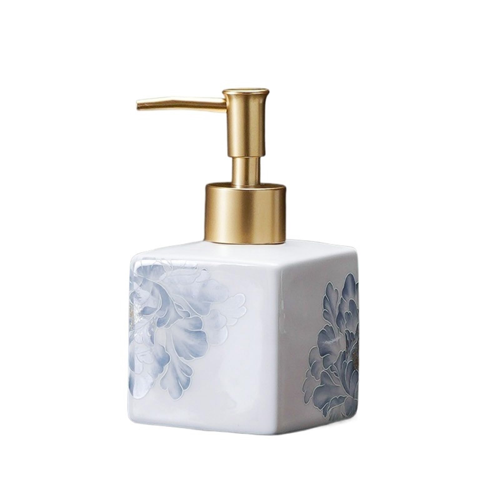 Hand Wash Dispenser Luxury Ceramic Soap Dispenser With Pump For Bathroom Shower Gel Dispensing(Small)