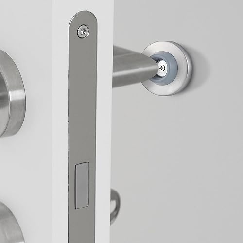 Vista 4 de Hotop Tope cóncavo para puerta de pared de acero inoxidable, protector de pared para puerta, topes de pared, parachoques empotrado con pomo