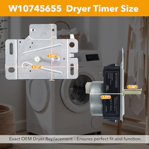 Image of W10745655 W10436308 Dryer Timer Replacement, Genuine OEM Quality, Replaces WPW10745655, W10857612, AP6003908, PS11731366, Fits Whirlpool, Maytag, Amana, Admiral, Roper Dryers, 2-Year Warranty