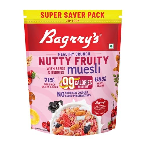 Bagrrys Nutty Fruity Muesli, 1 kg, Breakfast Cereal