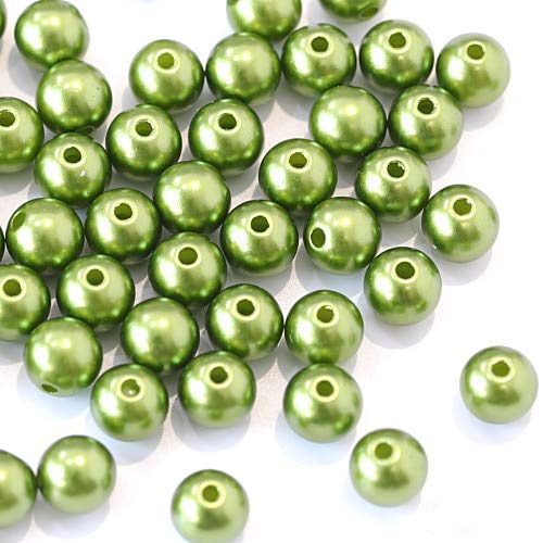 NICKI Garment Beads - Many Colors ABS Imitation Pearls Round Beads With Holes DIY Bracelet Earrings Charms Sewing Beads Necklace Jewelry Making B3625 (Olive 3mm-1000pcs)