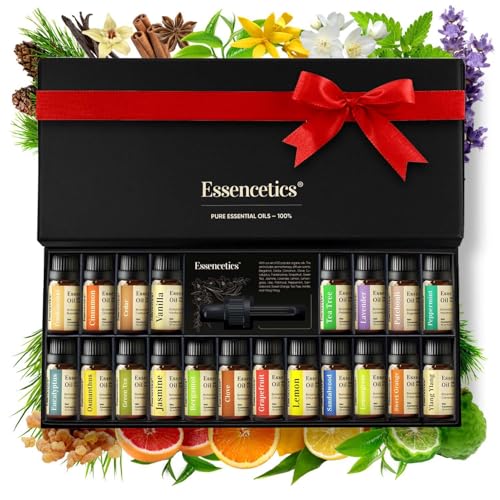Essential Oils Set, 20 Bottles x 10ml, for Diffuser, Massage, DIY Beauty