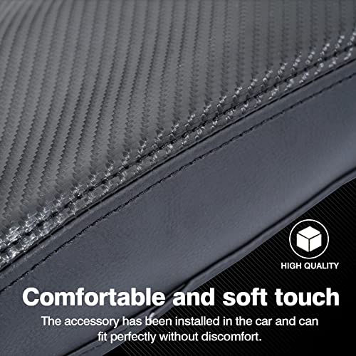Image of Autorder Center Console Cover for 2019-2023 Ford Ranger Accessories Armrest Cover Carbon Fiber Middle Console Pad Anti-Scratch Armrest Protector (NOT for 2023 Ranger XL /Raptor /Wildtrak)
