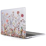 iDOO MacBook Pro 13 Case 2017 & 2016 Release A1706/A1708, Soft Touch Plastic Hard Case Cover for Newest MacBook Pro 13 inch with/without Touch Bar - Plants and Flowers