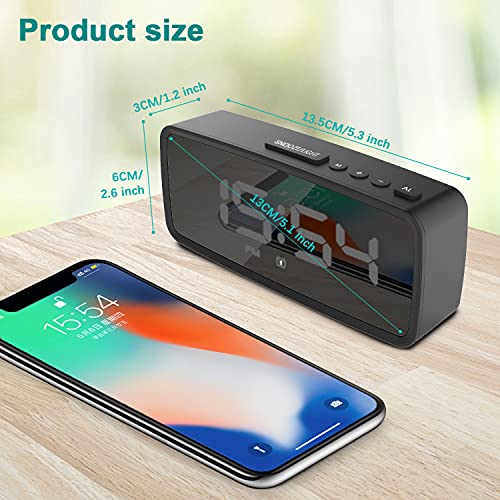 Image of Small Alarm Clock, Digital Alarm Clocks for Bedrooms, with Adjustable Brightness LED Display, Snooze, Battery Operated, Electronic Clock for Shelf, Living Room, Office, Classroom