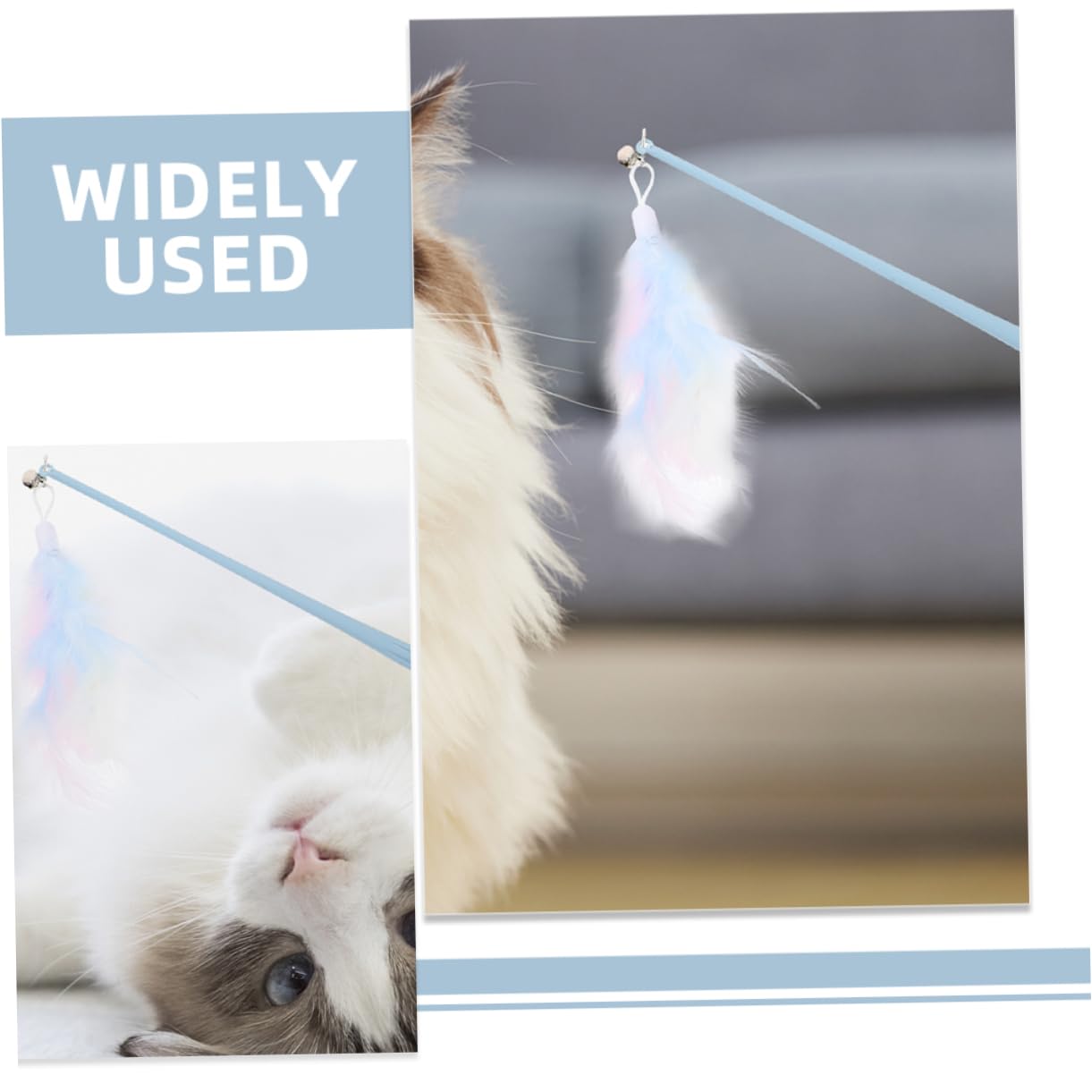 YARNOW 20pièces Canne à Teaser pour Chat avec Plume Jouet Interactif pour Intérieur Et Extérieur Et Engagé