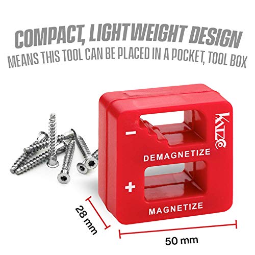 Katzco Red Precision Magnetizer and Demagnetizer - 3 Pack - for Screwdrivers, Screws, Drill Bits, Sockets, Nuts, Bolts, Nails, Drivers, Wrenches, Tweezers, and Other Steel Tools - Thumbnail 2