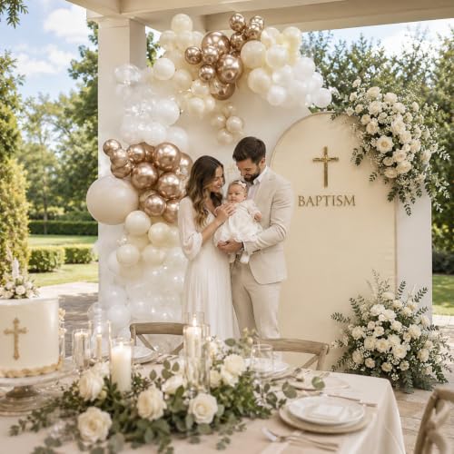 Image of Champagne Gold White Balloons, 60PCS Neutral Boho Bride To Be Party Balloon
