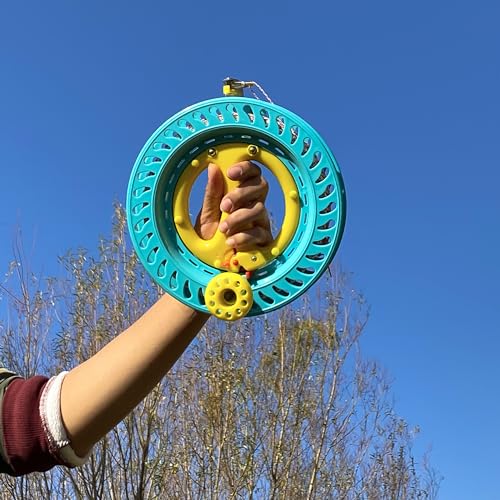 image for emma kites 8.7in Lockable Kite Reel Winder with 500Ft 120Lb Dacron Lin