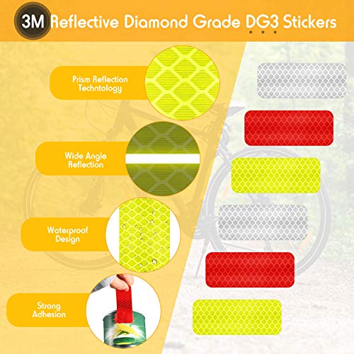 Image of (48 Pcs) Warning Reflective Safety Stickers Night Visibility Adhesive Stickers Waterproof Reflective Tape Stickers,1.18 x 3.25 Inch Compatible with Renlt Trber