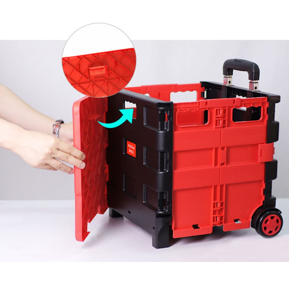 Carrello pieghevole per libri, capacità 25 kg, design a 2 ruote, scatola portaoggetti pieghevole con manico in alluminio per un facile trasporto e organizzazione di libri, forniture per ufficio