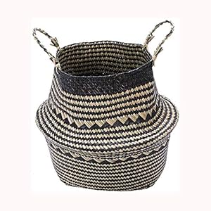 XYZMDJ Woven Basket archiviazione, Paglia Bagagli Carrello Bagagli Carrello Pieghevole Detriti Abbigliamento Desktop Guardaroba Bagno Bagagli