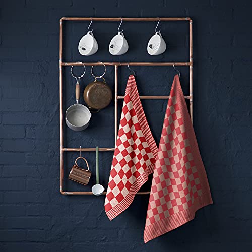 Paño de cocina DDDDD Barbeque de cuadros rojos de 50 x 55 cm, pack de 6 unidades 4