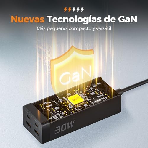 Ladron enchufes multiple con USB C carga rapida y regleta proteccion 3600W 4