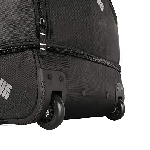 Columbia Wheeled Duffle Travel Bag - 26 Inch Large Rolling Lightweight Luggage Bags for Men , Black