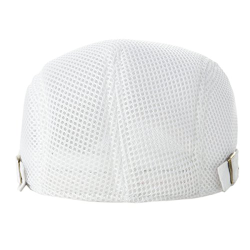 JANGOUL 2 Pack Men's Mesh Breathable Summer Newsboy Cap Adjustable Duckbill Driving Hat (Black/White) - Image 5