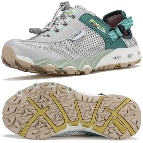 Image of HUMTTO Women's Amphibious Water Shoes - Closed Toe Hiking Sandals Summer Outdoor Water Sandal Non-Slip River Shoes Quick Drying Aqua Shoe