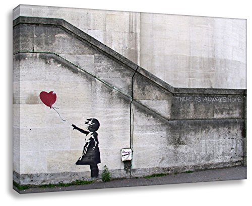 Kunstbruder Banksy Foto auf Leinwand/Always Hope/Kunstdruck Wandbild...