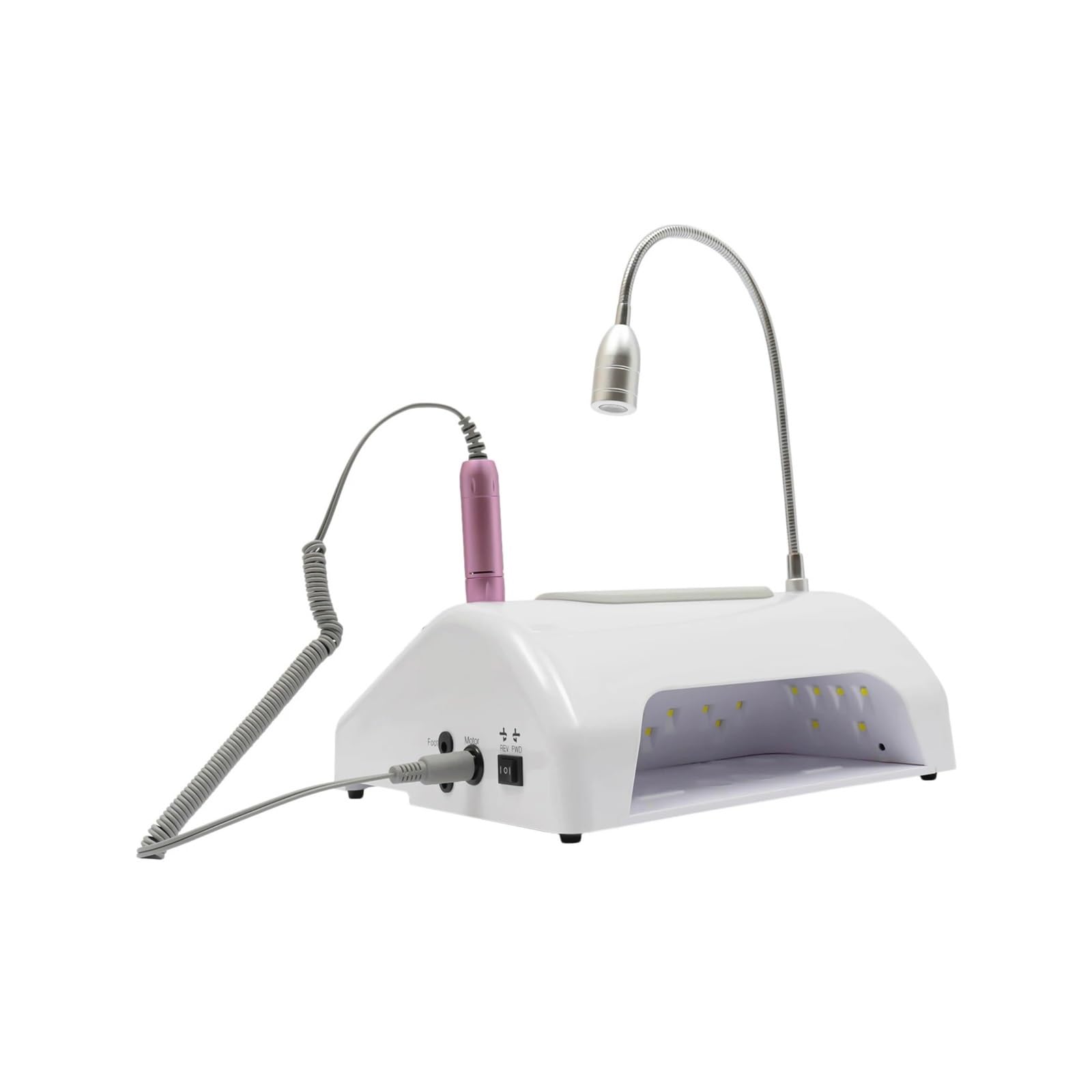5-in-1 Electric Nail Drill Machine UV/LED Lights 178W Salon Grade suitable for Most Adhesives White