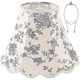 PAPAYA 1 Pc Flower Printed Lamp Shade Handcraft Fabric,6' Top x 13' Bottom x 9.8'...