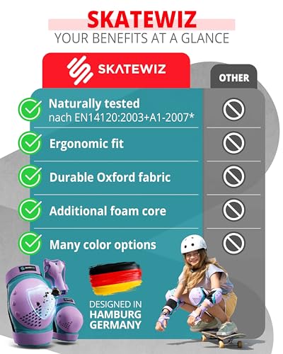 Image of SKATEWIZ Knee and Elbow Pads Adult - Skating Protective Gear Adult, - Smash - Size L Black White - Skateboard Pads, Roller Skates, Inline Skate - Ice Skates Women