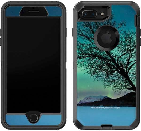 Skinit Decal Phone Skin Compatible with OtterBox Defender iPhone 7 Plus - Officially Licensed StockTrek Aurora Borealis Over a Lake in Norway Design