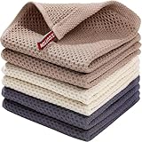 HOMEFITNESSCODE Geschirrtücher 100% Baumwolle - 6er Set Küchentücher 25 x 25 cm Weiche Küchenhandtücher Saugfähig Dicke Premium Spüllappen Putzlappen Waffelstoff, Zufällige Farben