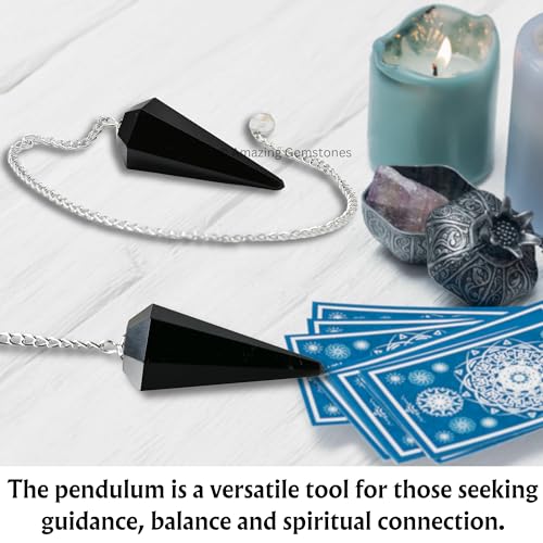 Amazing Gemstone Black Obsidian Crystal Pendulum for Divination - Certified Dowsing Crystals & Healing Stones for Chakra Balancing and Meditation - Enhance Reiki Spiritual Growth by Amazing Gemstone - Image 4