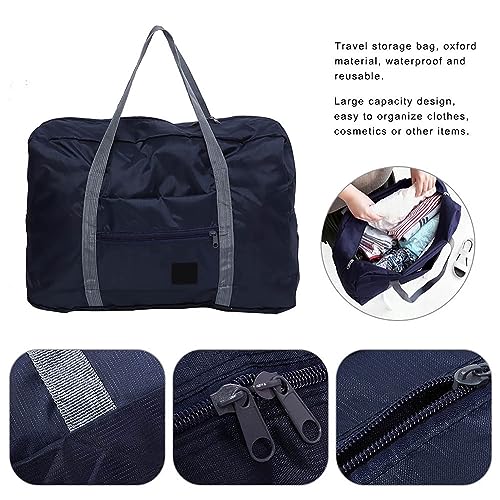 Large Capacity Foldable Travel Duffel Bag, Navy Blue, Approx. 18.9x6.3x12.6 inches3