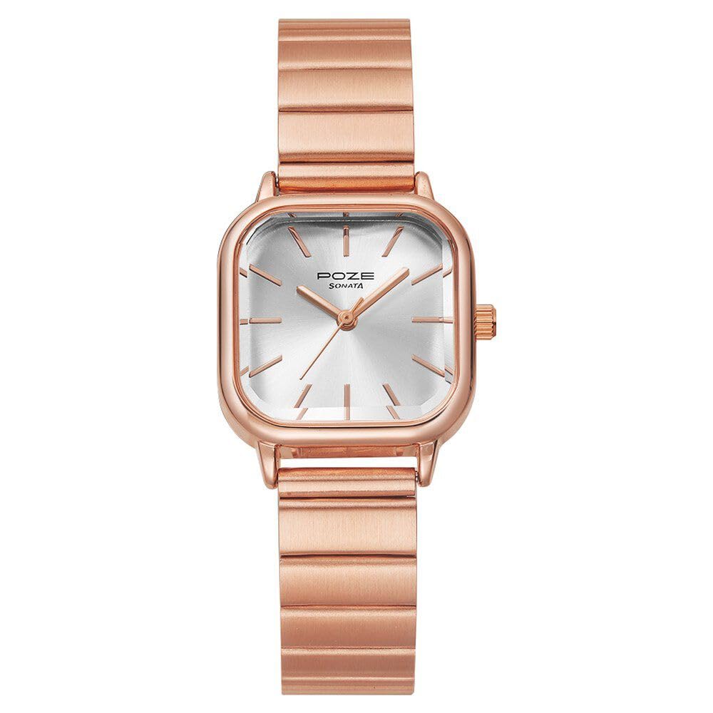 sonata Poze Quartz Analog Silver Dial Stainless Steel Strap Watch for Women-SP80025WM01W-picture-17
