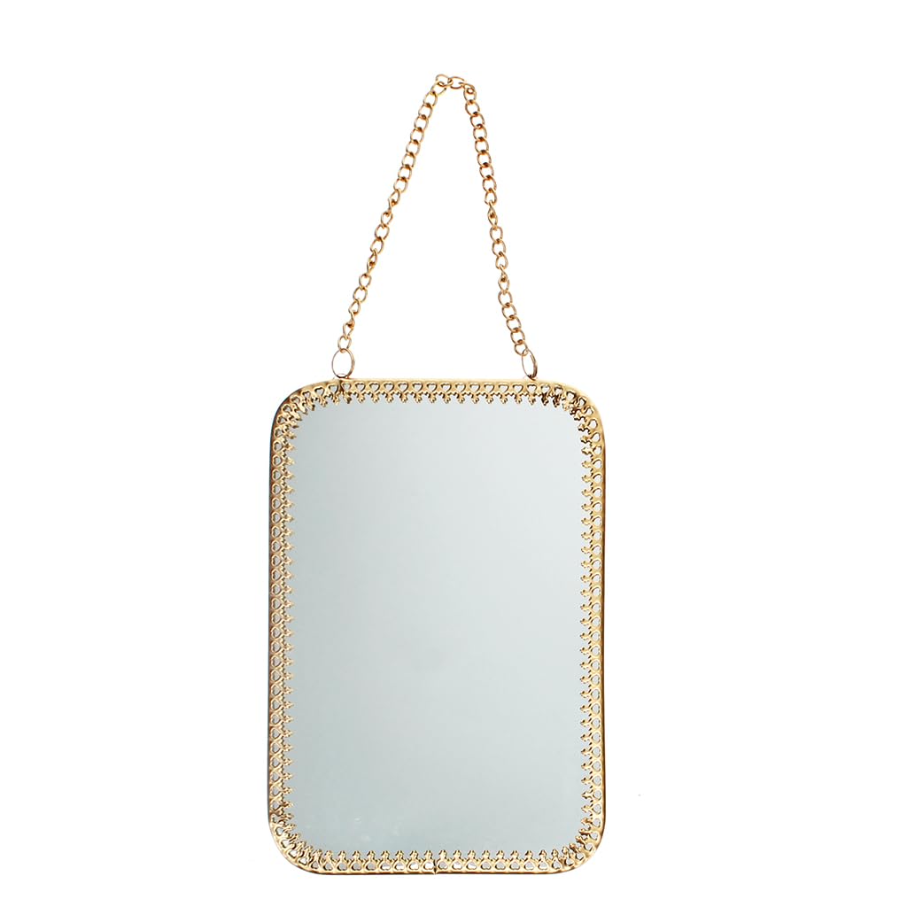 Rex London Rectangular, gold tone Hanging mirror (15.5cm x 10.5cm)