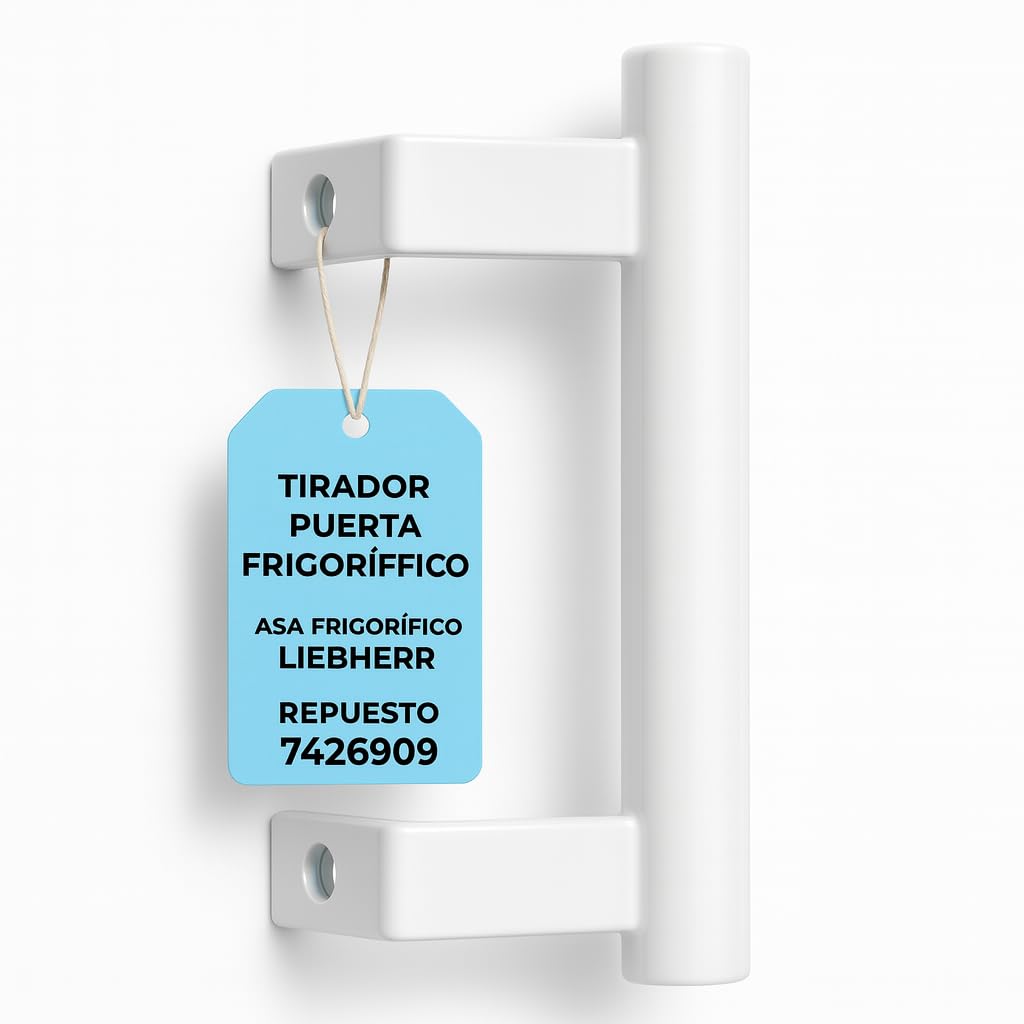 RECAMBIOS DREYMA Tirador Puerta Frigorifico Compatible con Liebherr AEG Beko CN3033 21310326-7426909 Asa Blanca Acero Pintado Montaje Ambidiestro Repuesto Nevera Congelador para instalacion rapida
